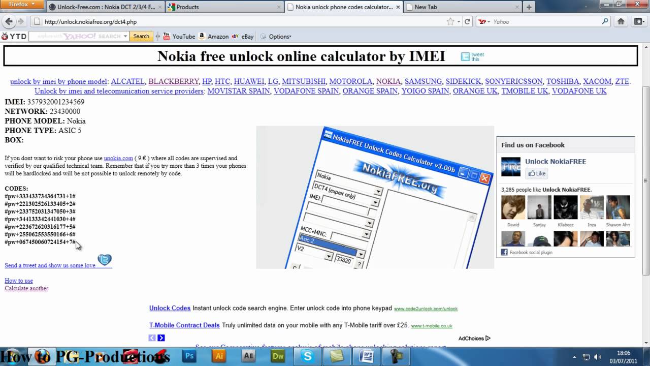 Nokiafree unlock codes calculator download